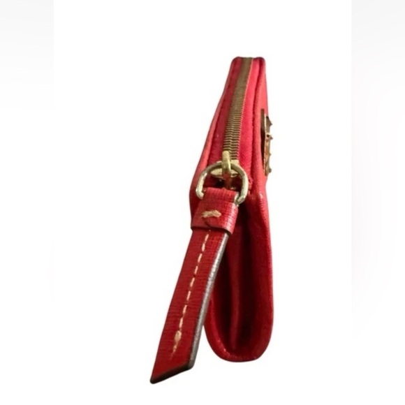 Dooney & Bourke Saffiano Leather Zip Clutch Red Wallet - Picture 5 of 16